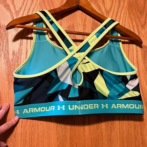 Under Armour Teal and Lime Sports Bra - Picture 6 of 8